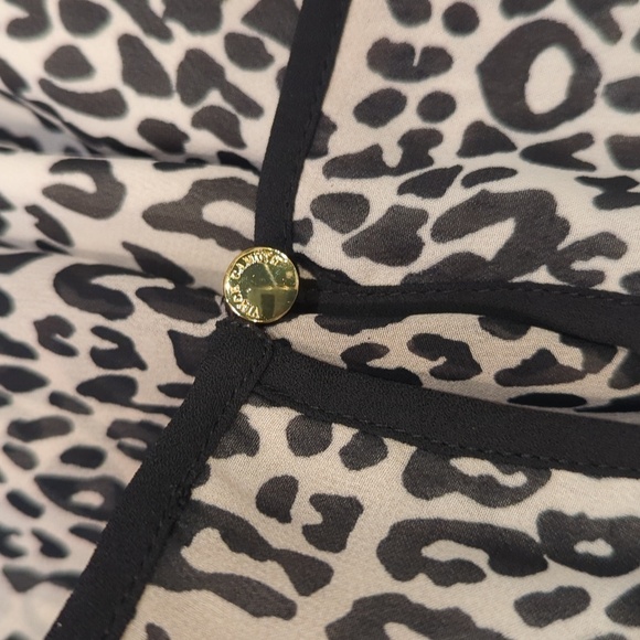Vince Camuto Sleeveless Leopard Print Draped Chest Faux Wrap Midi Dress Size 4 - Picture 8 of 11